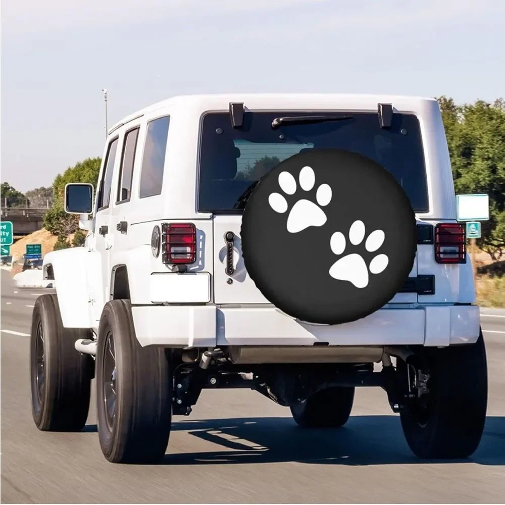 1 pcs Paw Print Spare Tire Cover brown 15 inch